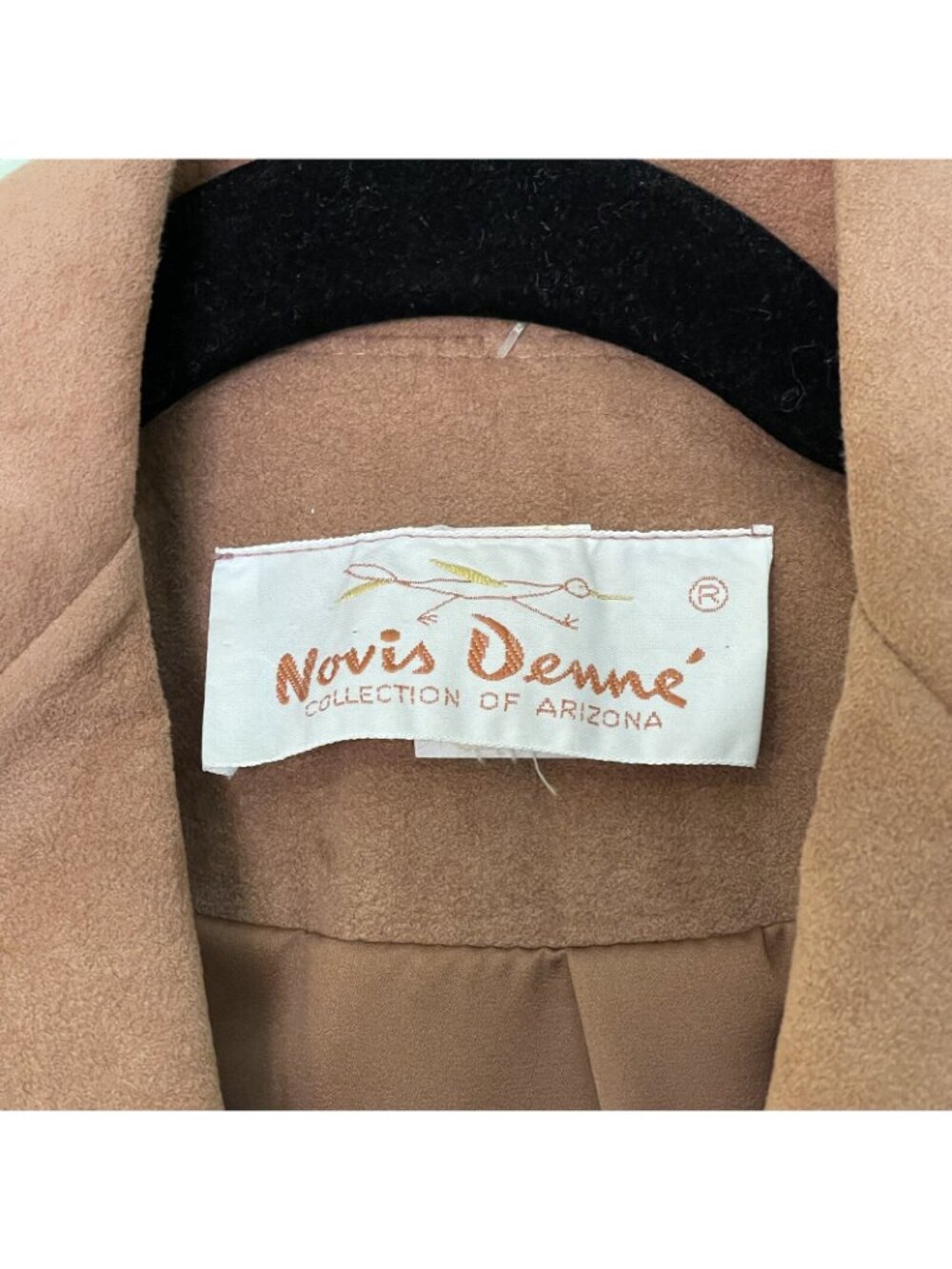 Vegan Faux Suede Skirt Suit Women Size 4 VTG 70s Rose Mauve by Novis Denne - Picture 12 of 12